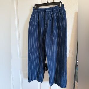 GAP Navy Pinstripe Wide Leg Trousers